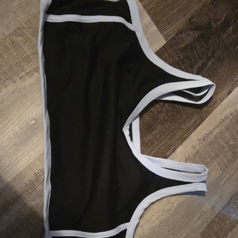 torrid Black Sports Bra with White Trim